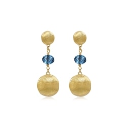 'Africa' 18K Yellow Gold London Blue Topaz (Treated) Earrings