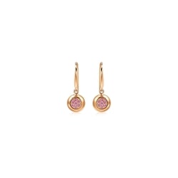 'Timeless' 18K Rose Gold Pink Sapphire Earrings