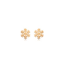 18K Gold Snowflake Earrings