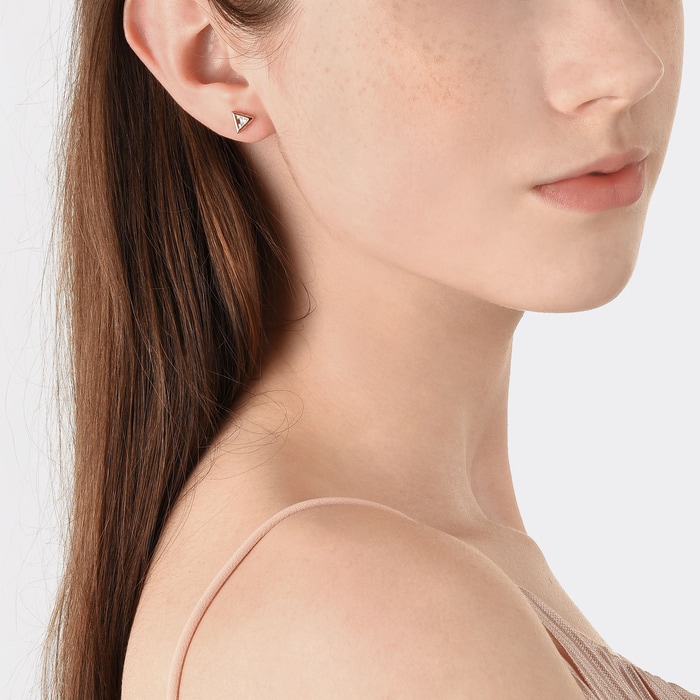 18K白色黄金及玫瑰金 耳環 | 周生生珠寶 | 薄荷系列 | 91122E - 3