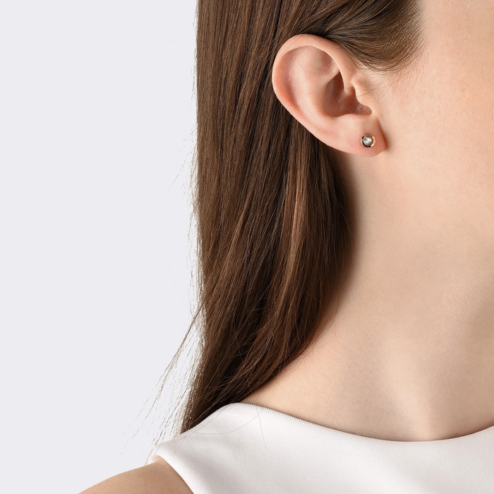 18K白色黄金及玫瑰金 耳環 | 周生生珠寶 | 薄荷系列 | 91124E - 2