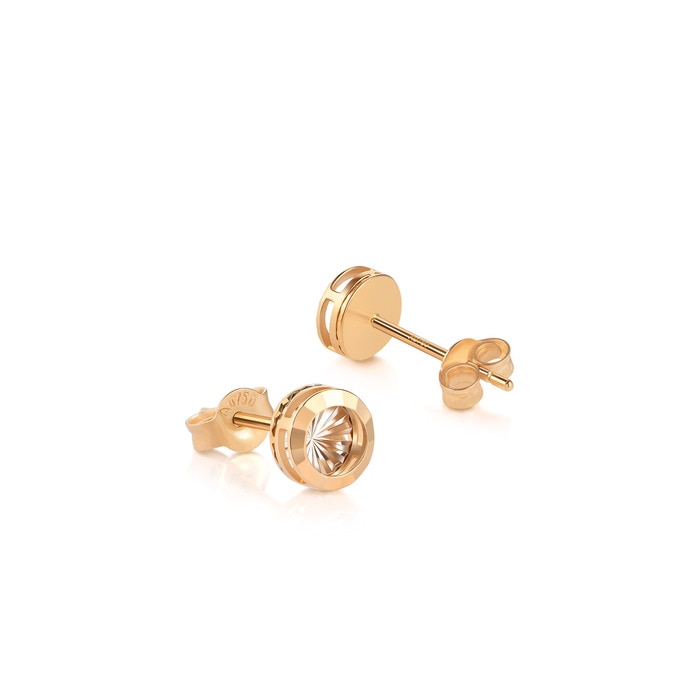 18K白色黄金及玫瑰金 耳環 | 周生生珠寶 | 薄荷系列 | 91124E - 5