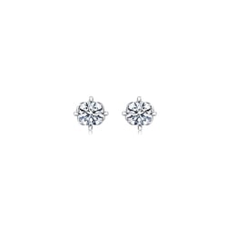 'Love Knot' 18K White Gold Diamond Earrings