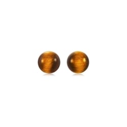 'Cosmos' 18K White Gold Tiger's-eye Earrings