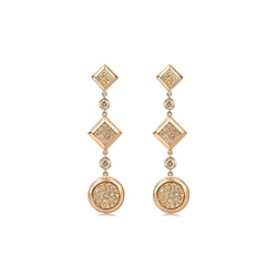 'Timeless' 18K Rose Gold Brown Diamond Earrings