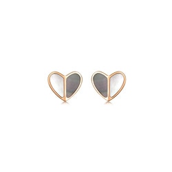 18K Rose Gold Heart Earrings