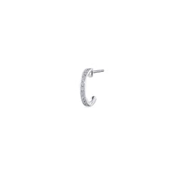 'Timeless'18K White Gold Diamond Single Hoop Earring