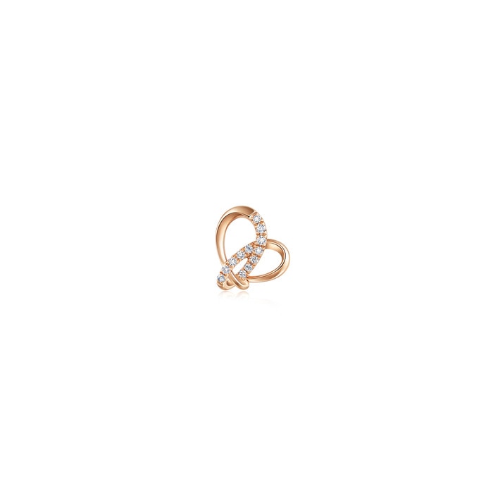 'Love Knot' 18K Rose Gold Diamond Single Earring