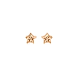 18K Rose Gold Star Earrings