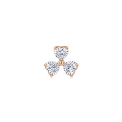 'Fantasy' 18K Gold (Multi-coloured) Diamond Three-Leaf Clover Single Earring