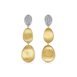 'Lunaria' 18K Yellow & White Gold Diamond Earrings