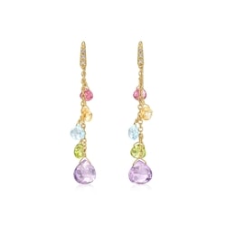 'Paradise' 18K Yellow Gold Amethyst Earrings