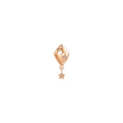 Love Decode 「愛情密語 」18K 紅色黃金鑽石單耳環