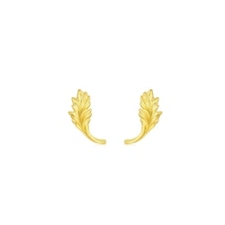 「館藏自然」999.9黃金茛苕葉耳環