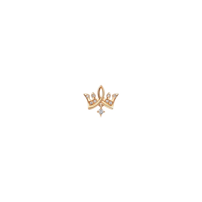 薄荷系列 18K紅色黃金鑽石單耳環