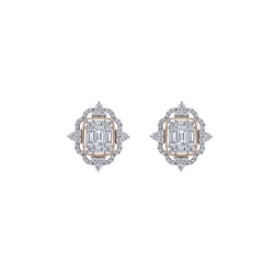 「華麗之頌」18K白紅分色黃金鑽石耳環