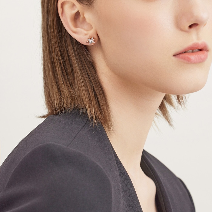 18K白色黄金及玫瑰金 耳環 | 周生生珠寶 | 93423E - 3