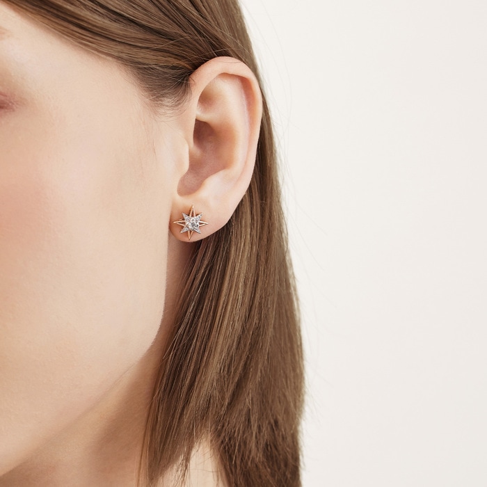 18K白色黄金及玫瑰金 耳環 | 周生生珠寶 | 93423E - 2