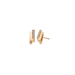 'M' 18K Rose Gold Diamond Earrings