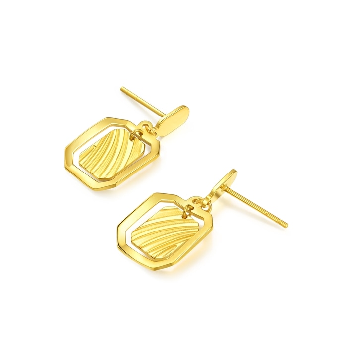 999黃金 耳環 | 周生生珠寶 | Essence「永」 | 93679E - 5