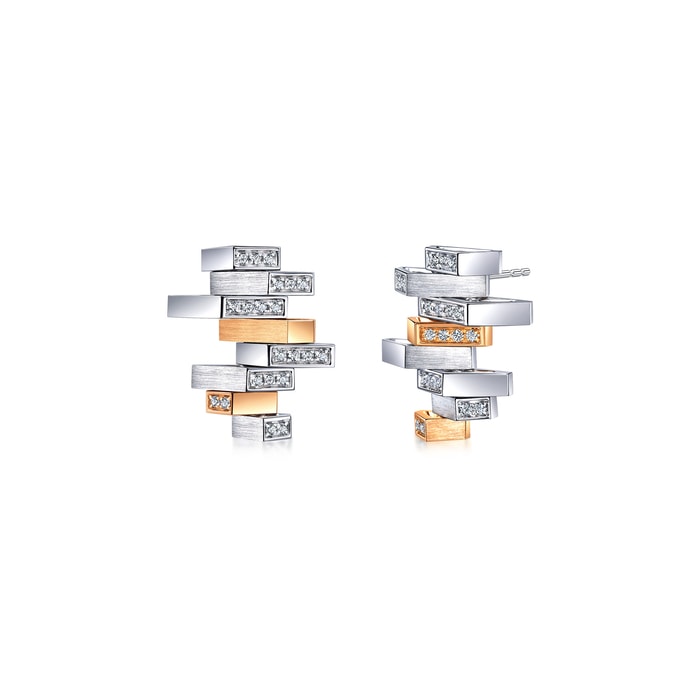 18K White & Rose Gold Earring | Chow Sang Sang Jewellery | 93895E - 1