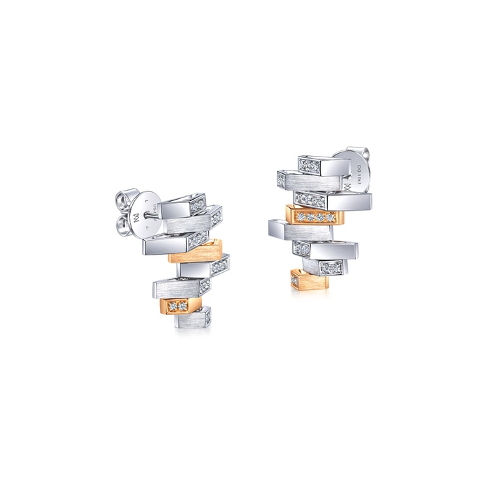 18K White & Rose Gold Earring | Chow Sang Sang Jewellery | 93895E - 4
