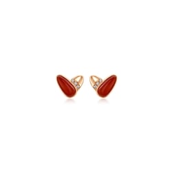 'Seedling' 18K Rose Gold Chalcedony Heart Shape Earrings