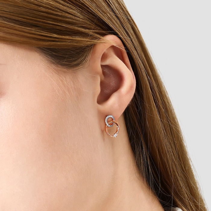 18K白色黄金及玫瑰金 耳環 | 周生生珠寶 | 94248E - 2