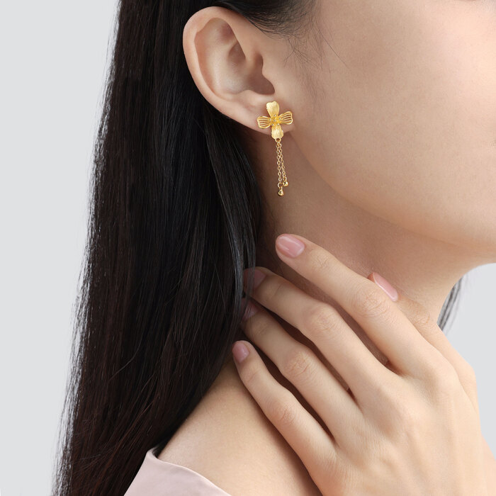 [jewelcounty] チョンハ着用☆Oriental Fanshaped Earrings Chanaiqw Red Fan Tassel Earrings Chinese for Women Japanese