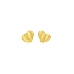 'Taffy' 999 Gold Heart-Shaped Earrings