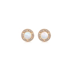 'Timeless' 18K Rose Gold White Mother of Pearl Earrings
