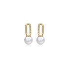 Cosmos' 18K Yellow Gold Freshwater Pearl Earrings