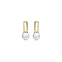 'Cosmos' 18K Yellow Gold Freshwater Pearl Earrings