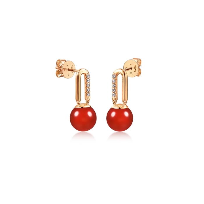 18K玫瑰金 耳環 | 周生生珠寶 | 94641E - 4