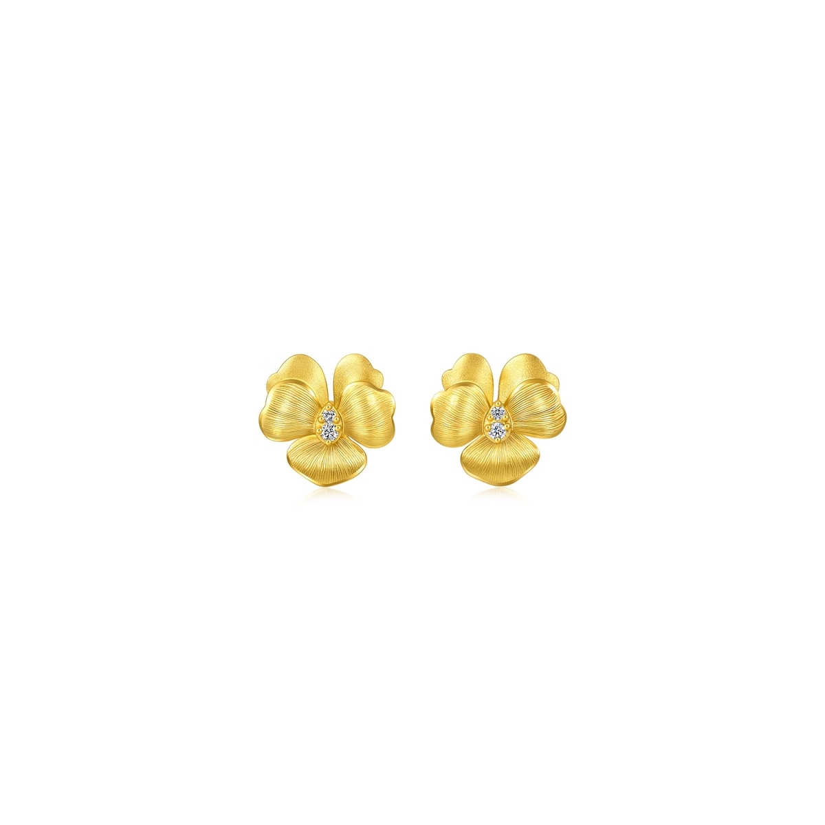 Cultural Blessings - 'Blossom' 999 Gold Diamond Earrings