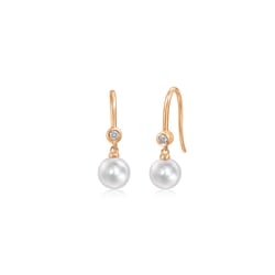 18K Rose Gold Freshwater Pearl Earrings