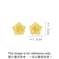 Chinese Wedding Collection - 'Floral' 999.9 Gold Earrings