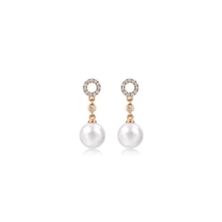 18K Rose Gold Freshwater Pearl Earrings