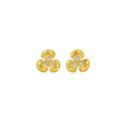 'Blossom' 999 Gold Diamond Flower Earrings