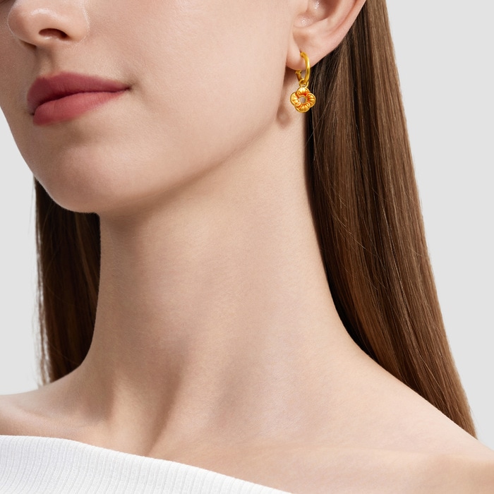Solid Gold Earring | Chow Sang Sang Jewellery | 95573E - 3