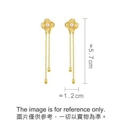 Chinese Wedding Collection - 'Floral' 999.9 Gold Earrings