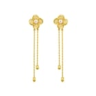 Floral' 999.9 Gold Pearl Earrings