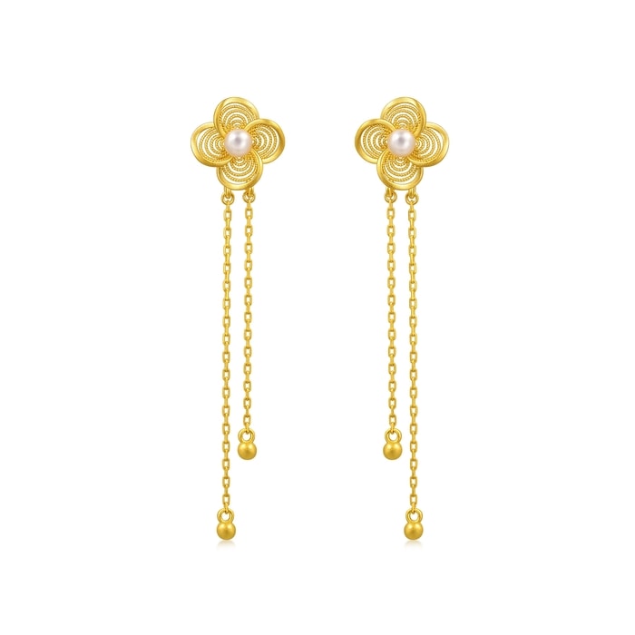 Solid Gold Earring | Chow Sang Sang Jewellery | Chinese Wedding Collection | 95619E - 1