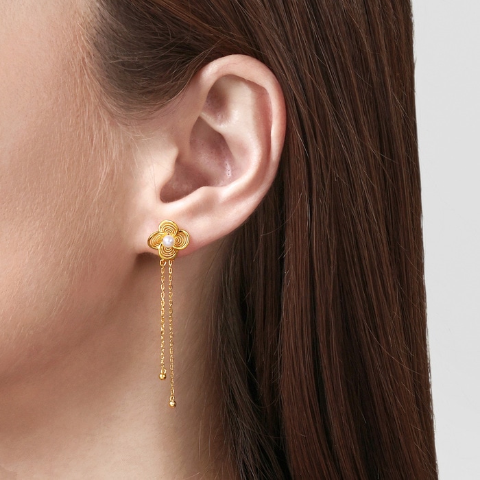 Solid Gold Earring | Chow Sang Sang Jewellery | Chinese Wedding Collection | 95619E - 2