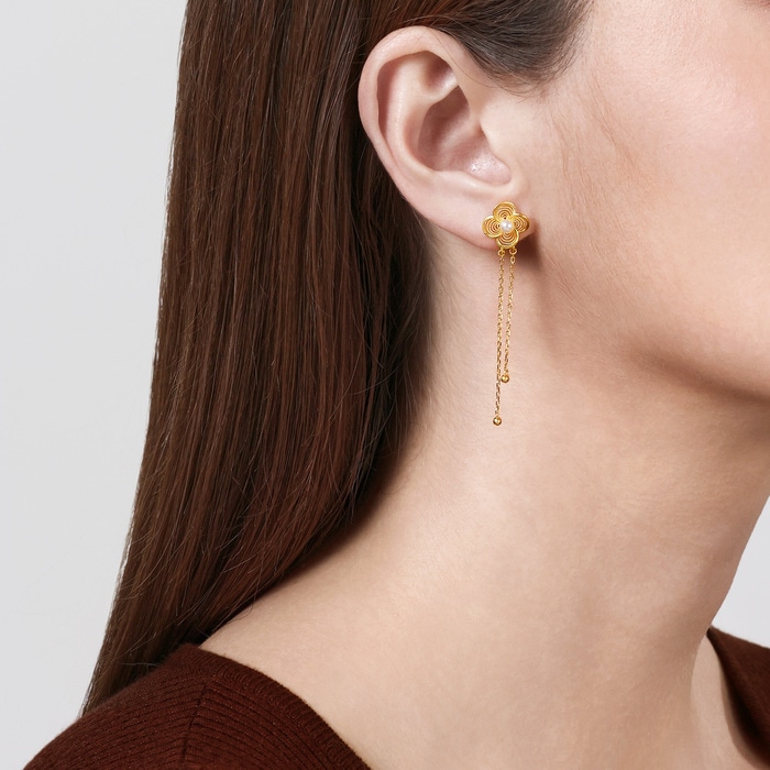 Solid Gold Earring | Chow Sang Sang Jewellery | Chinese Wedding Collection | 95619E - 3