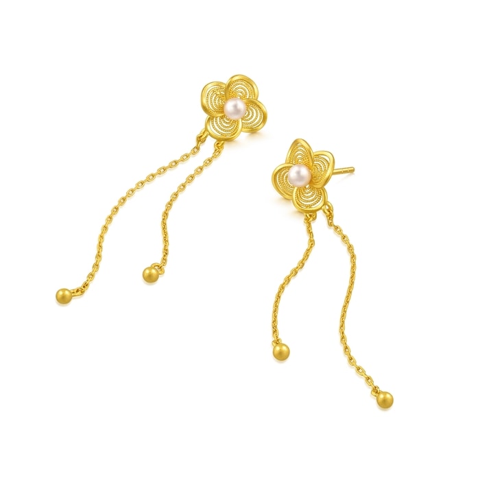 Solid Gold Earring | Chow Sang Sang Jewellery | Chinese Wedding Collection | 95619E - 5
