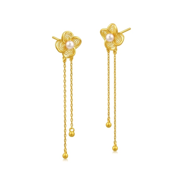 Solid Gold Earring | Chow Sang Sang Jewellery | Chinese Wedding Collection | 95619E - 4