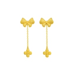  'Taffy' 999.9 Gold Bow Tie Earrings