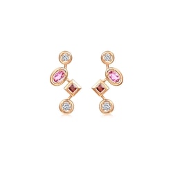 'Form' 18K Rose Gold Pink Tourmaline Earrings