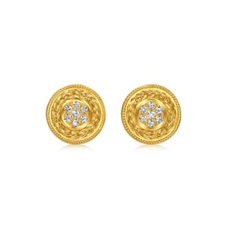 'The Oriental' 999 Gold Diamond Earrings